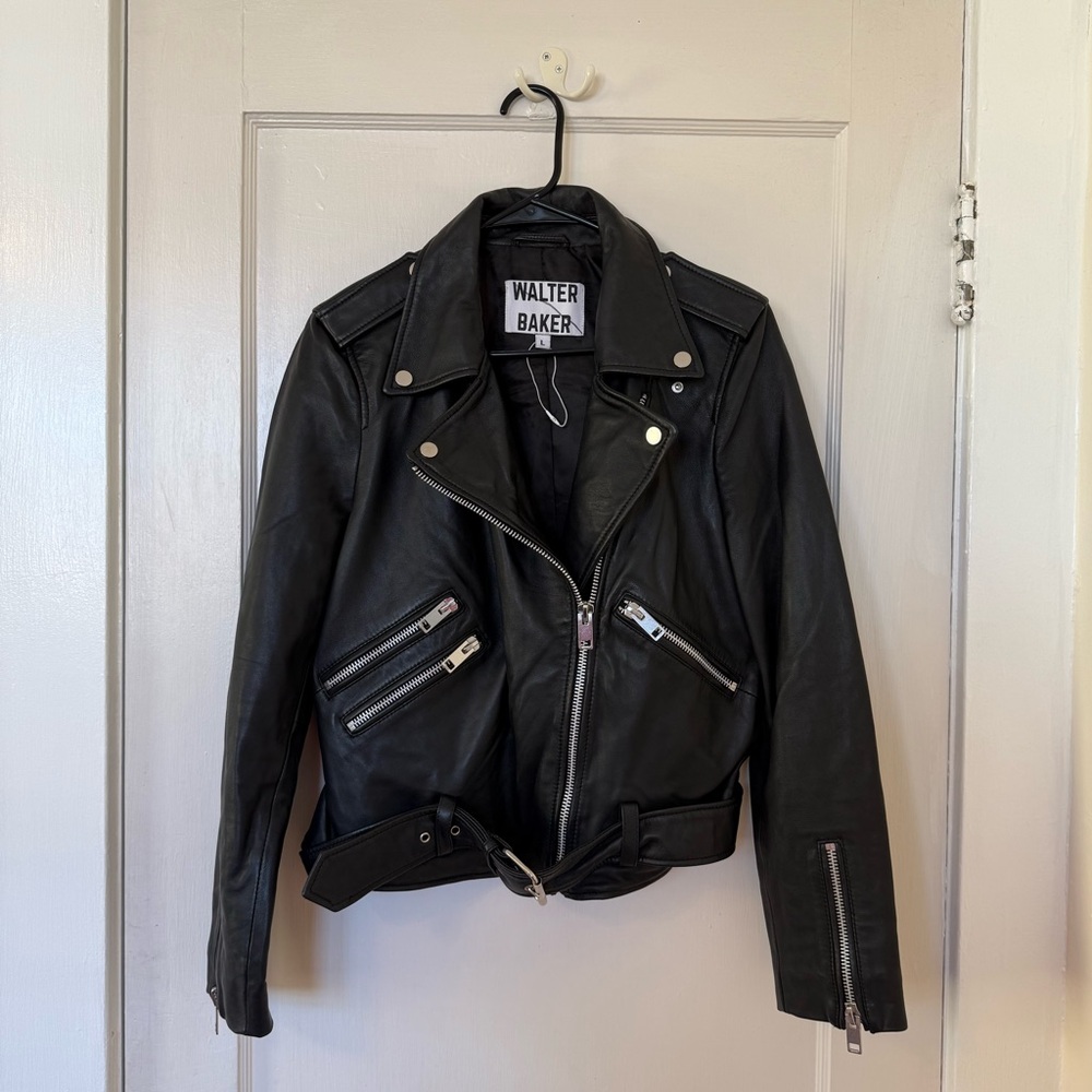 Walter Baker New Without Tags Black Allison Leather Jacket - Size Large